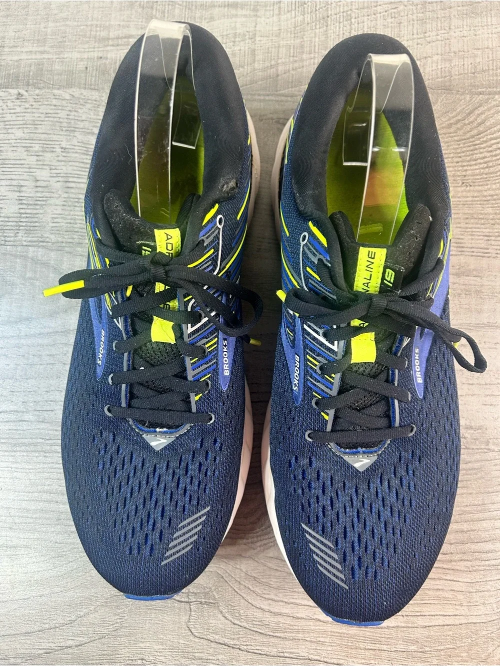 Brooks Glycerin GTS 19 Road Running Shoes - Navy & Neon Yellow Men’s Size 12.5